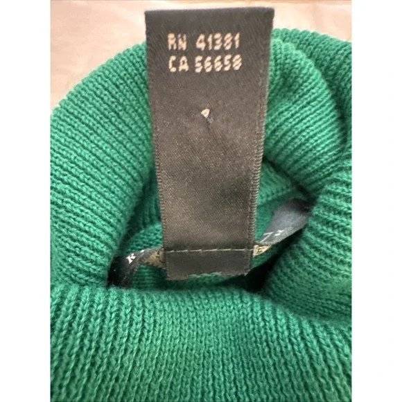 Lauren Ralph Lauren Kelly Green Turtle Neck Sweater %100 Cotton - Picture 10 of 10
